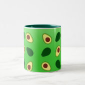 Schattigee Avocado's slice zomergroene gradiënt Pa Tweekleurige Koffiemok (Center)