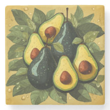 Schattigee avocado's stenen onderzetter