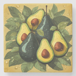 Schattigee avocado's stenen onderzetter