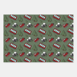 Schattigee avonturentrein inpakpapier vel