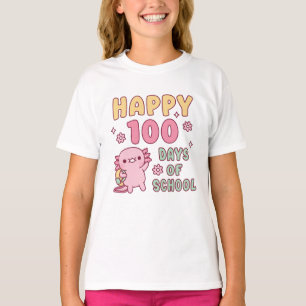Schattigee Axolotl 100 dagen naar school T-shirt