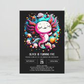 Schattigee Axolotl afdrukbare verjaardagsviering Kaart (Staand voorkant)