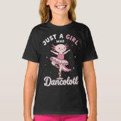 Schattigee Axolotl Ballerina in Pastel Roze Tutu T-shirt (Voorkant)