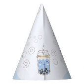 Schattigee Axolotl Blue Boba Tea Boys Verjaardag Feesthoedjes (Achterkant)