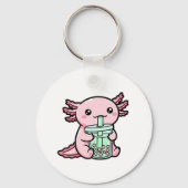 Schattigee Axolotl & Bubble Tea Sleutelhanger (Voorkant)
