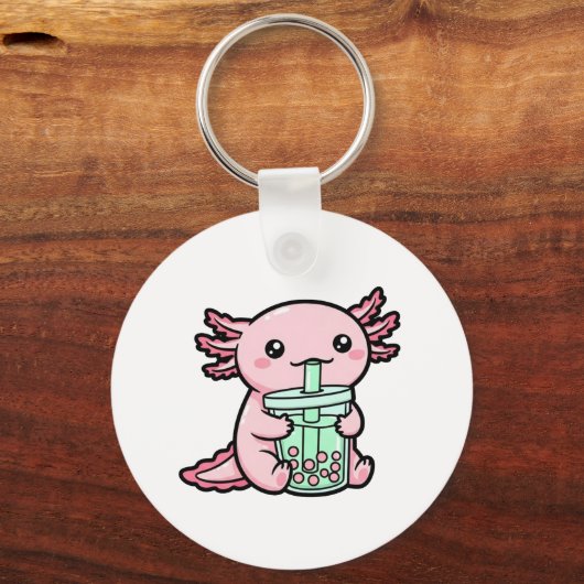 Schattigee Axolotl & Bubble Tea Sleutelhanger (Achterkant)