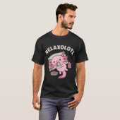 Schattigee Axolotl Chilling Met Handtelefoon Relax T-shirt (Voorkant volledig)
