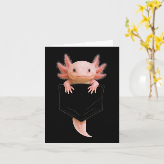 Schattigee axolotl cket grappig voor mannen vrouwe kaart (Gele Bloem)