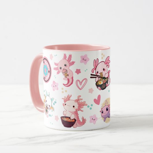 Schattigee Axolotl Coffee mok (Voorkant links)