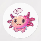 Schattigee Axolotl Comic in cartoon stijl Labels (Design 1)