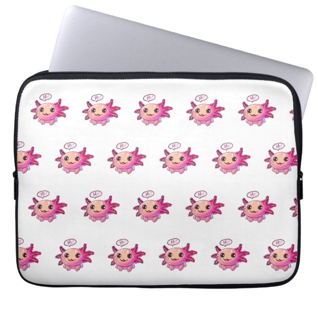 Schattigee Axolotl Comic in cartoon stijl Laptop Sleeve (Voorkant)