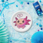 Schattigee Axolotl Comic in cartoon stijl Papieren Bordje (Feest)