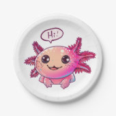 Schattigee Axolotl Comic in cartoon stijl Papieren Bordje (Voorkant)
