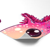 Schattigee Axolotl Comic in cartoon stijl Poster (Hoek)