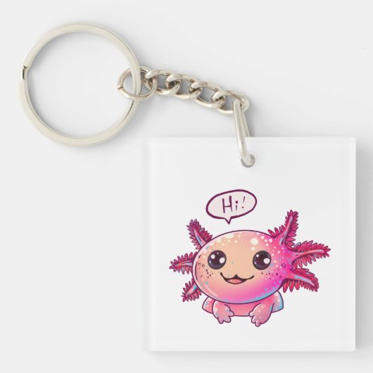 Schattigee Axolotl Comic in cartoon stijl Sleutelhanger (voorkant)