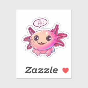 Schattigee Axolotl Comic in cartoon stijl Sticker