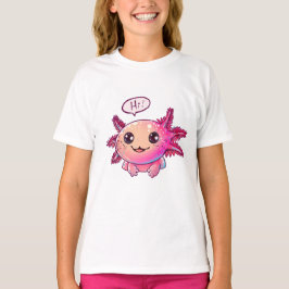 Schattigee Axolotl Comic in cartoon stijl T-shirt