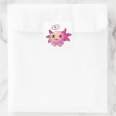 Schattigee Axolotl Comic in cartoon stijl Vierkante Sticker (Tas)