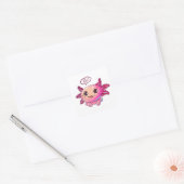 Schattigee Axolotl Comic in cartoon stijl Vierkante Sticker (Envelop)