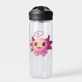 Schattigee Axolotl Comic in cartoon stijl Waterfles