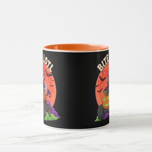 Schattigee Axolotl Dracula Halloween pompoen truck Mok (Midden)