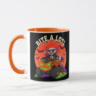 Schattigee Axolotl Dracula Halloween pompoen truck Mok