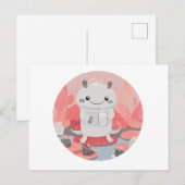 Schattigee Axolotl Drink melk Briefkaart (Voorkant / Achterkant)