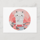 Schattigee Axolotl Drink melk Briefkaart (Voorkant)