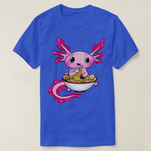 Schattigee Axolotl Eating Rammen T-shirt (Design voorkant)