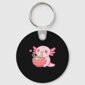 Schattigee Axolotl Eten Ramen Kawaii Food Lover Sleutelhanger (Voorkant)