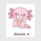 Schattigee Axolotl eten van ijs met sprenkels Sticker (Vel)