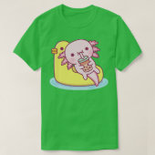 Schattigee Axolotl G op eendenzwembad drijver Drin T-shirt (Design voorkant)