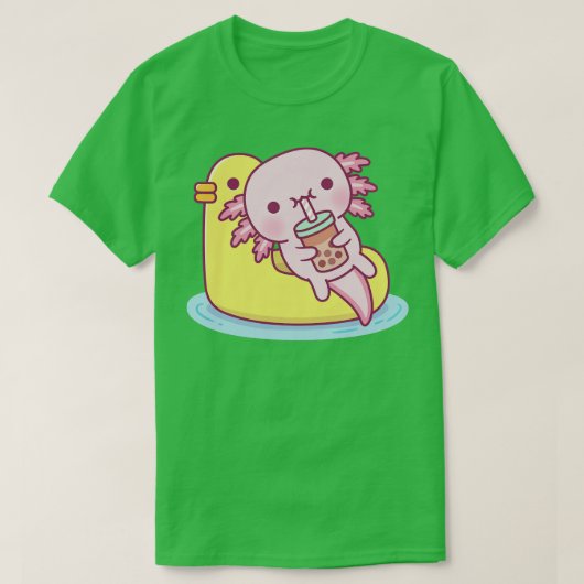Schattigee Axolotl G op eendenzwembad drijver Drin T-shirt (Design voorkant)