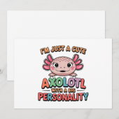 Schattigee Axolotl grappig gezegde kleurrijk desig Feestdagenkaart (Voorkant / Achterkant)