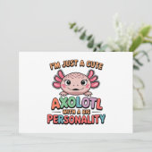 Schattigee Axolotl grappig gezegde kleurrijk desig Feestdagenkaart (Staand voorkant)