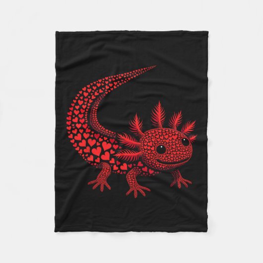 Schattigee Axolotl Hart Kinder Mannen Vrouwen Vale Fleece Deken (Voorkant)