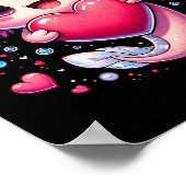 Schattigee Axolotl Hart Valentijnsdag voor Meisjes Poster (Hoek)