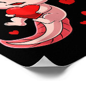Schattigee Axolotl Heart Valentijnsdag voor meisje Poster (Hoek)