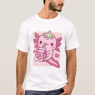 Schattigee Axolotl houdt van Japanse aardbeienmelk T-shirt