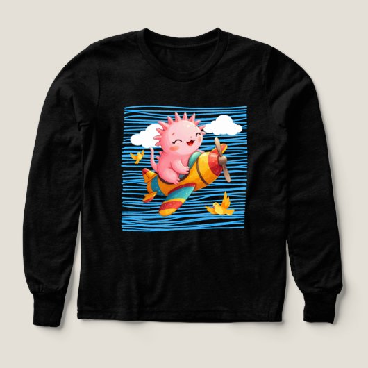 Schattigee axolotl in een vliegtuig (Voorkant)
