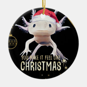 Schattigee Axolotl kerst Keramisch Ornament
