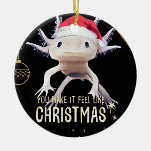 Schattigee Axolotl kerst Keramisch Ornament (Voorkant)