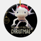 Schattigee Axolotl kerst Keramisch Ornament (Achterkant)
