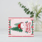 Schattigee axolotl-kerstmis briefkaart (Staand voorkant)