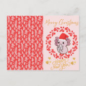 Schattigee axolotl-kerstmis feestdagenkaart (Voorkant)