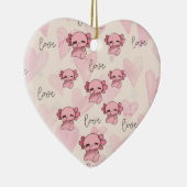 Schattigee axolotl-kerstmis keramisch ornament (Rechts)