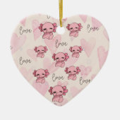 Schattigee axolotl-kerstmis keramisch ornament (Voorkant)