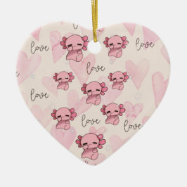 Schattigee axolotl-kerstmis keramisch ornament