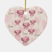 Schattigee axolotl-kerstmis keramisch ornament (Achterkant)