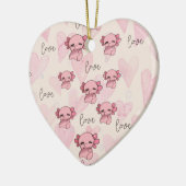 Schattigee axolotl-kerstmis keramisch ornament (Links)